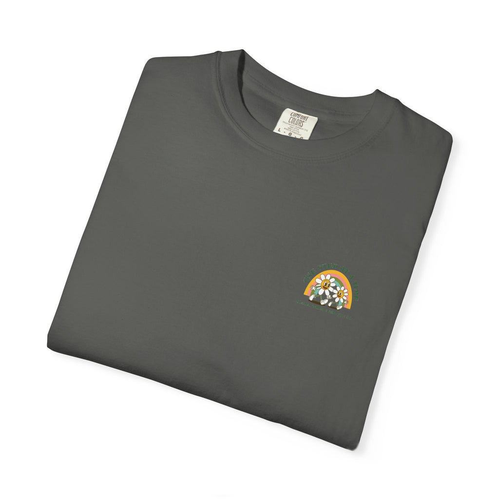 Letting Go Floral Graphic T-Shirt — "May the Petals Teach Me" Cartoon Daisy Tee