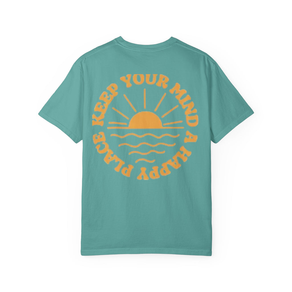 Peace Vibes Tee — "Peace" Chest + Keep Your Mind Happy Back Graphic T-Shirt
