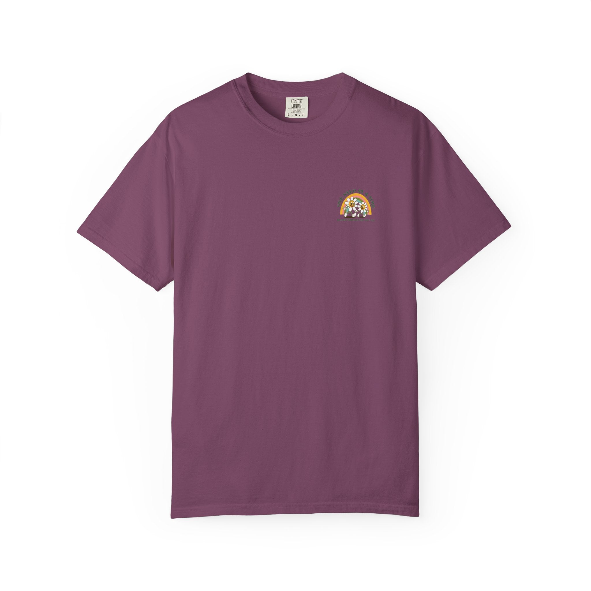 Letting Go Floral Graphic T-Shirt — "May the Petals Teach Me" Cartoon Daisy Tee