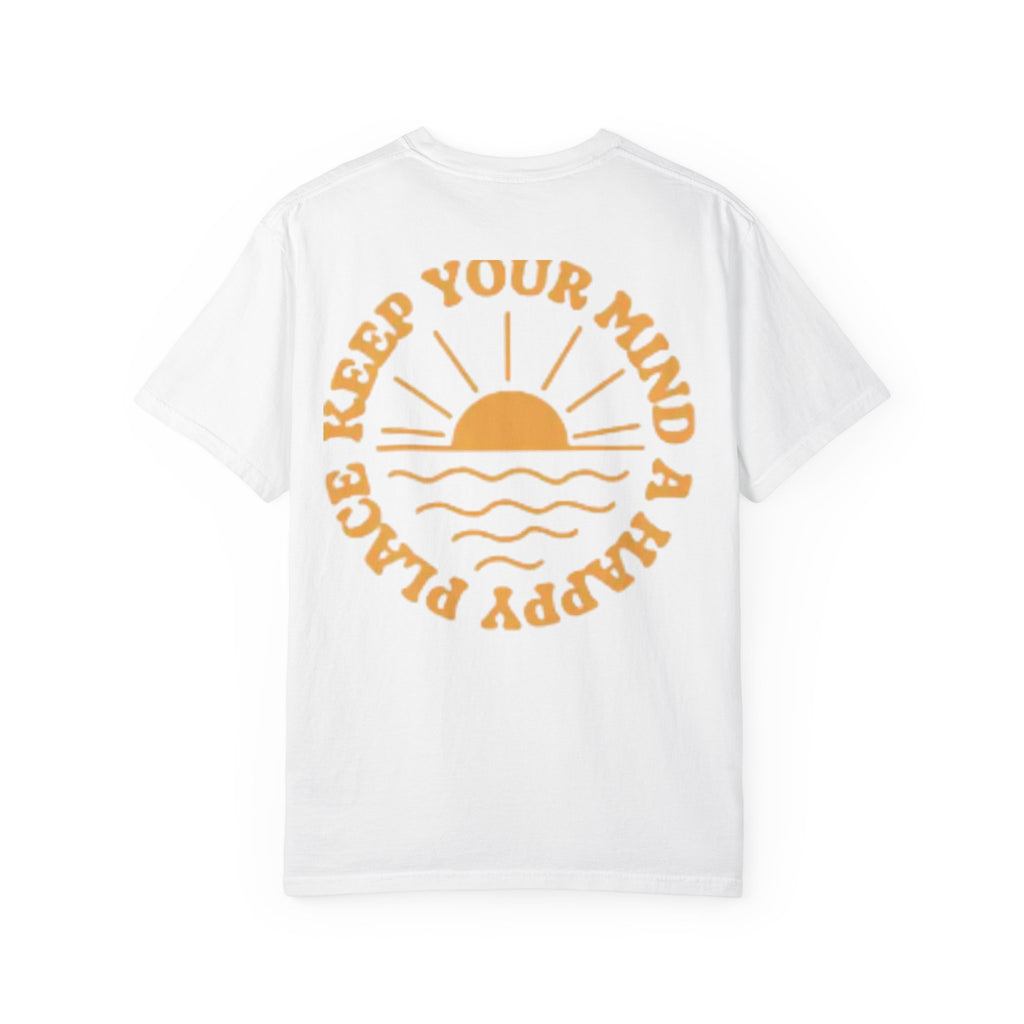 Peace Vibes Tee — "Peace" Chest + Keep Your Mind Happy Back Graphic T-Shirt