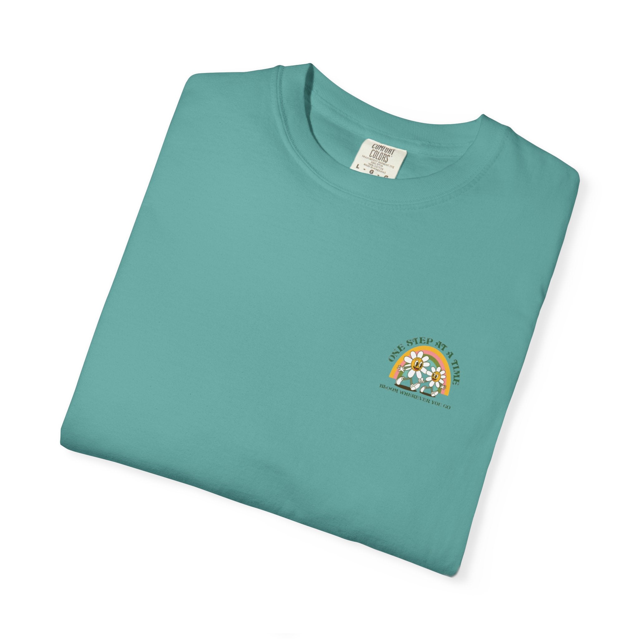 Letting Go Floral Graphic T-Shirt — "May the Petals Teach Me" Cartoon Daisy Tee