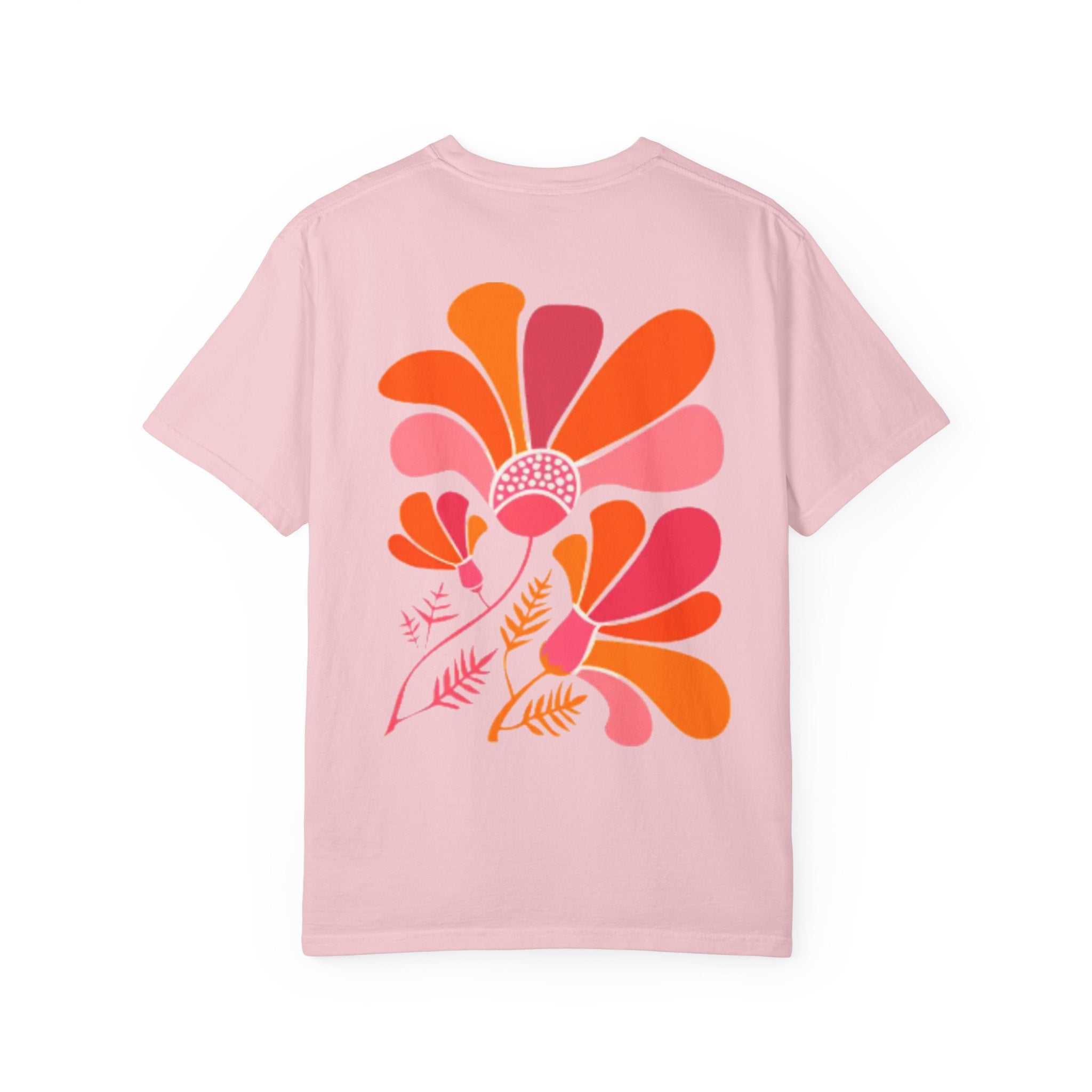 Retro Floral Graphic Tee — "Forgive Yourself" Chest Script