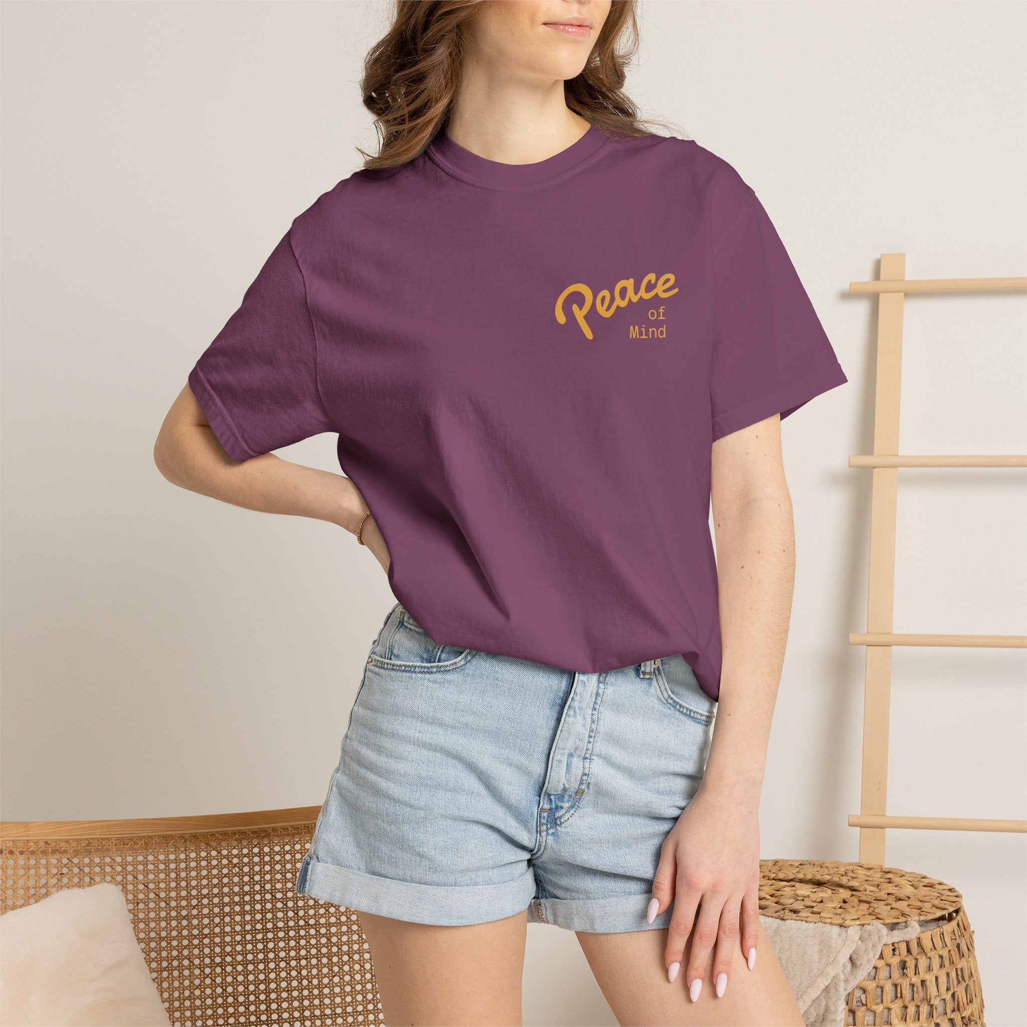 Peace Vibes Tee — "Peace" Chest + Keep Your Mind Happy Back Graphic T-Shirt