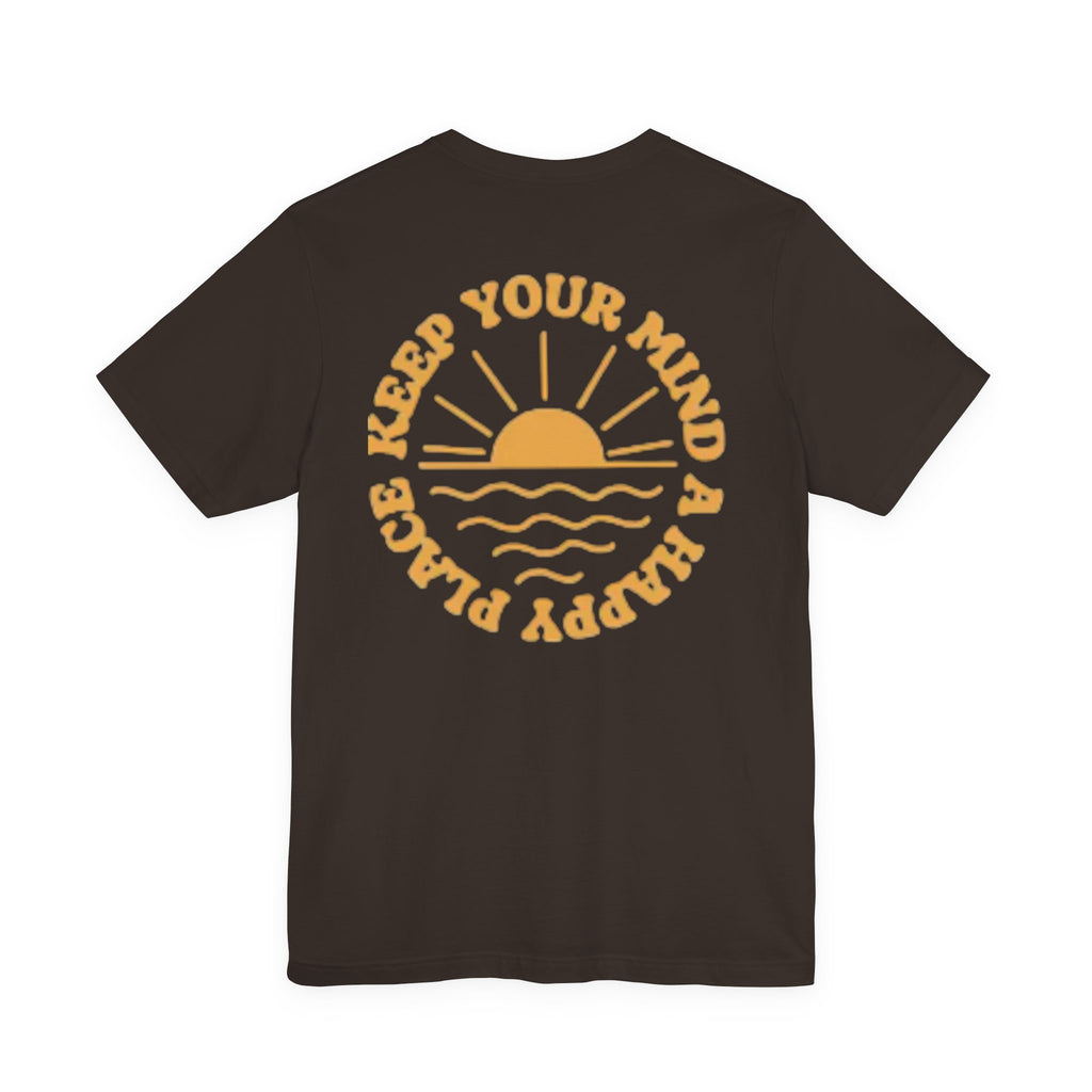 Peace Vibes Tee — "Peace" Chest + Keep Your Mind Happy Back Graphic T-Shirt