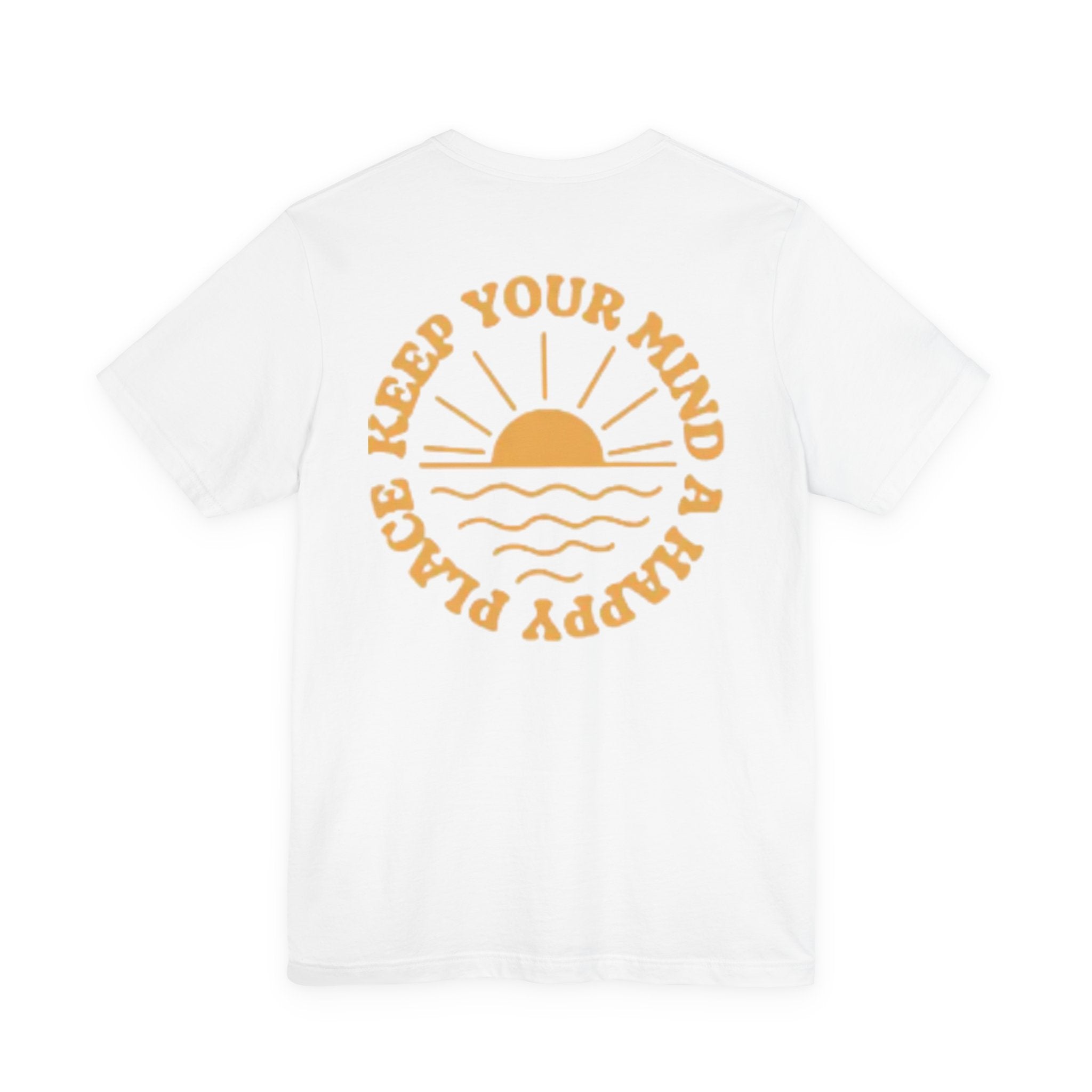 Peace Vibes Tee — "Peace" Chest + Keep Your Mind Happy Back Graphic T-Shirt