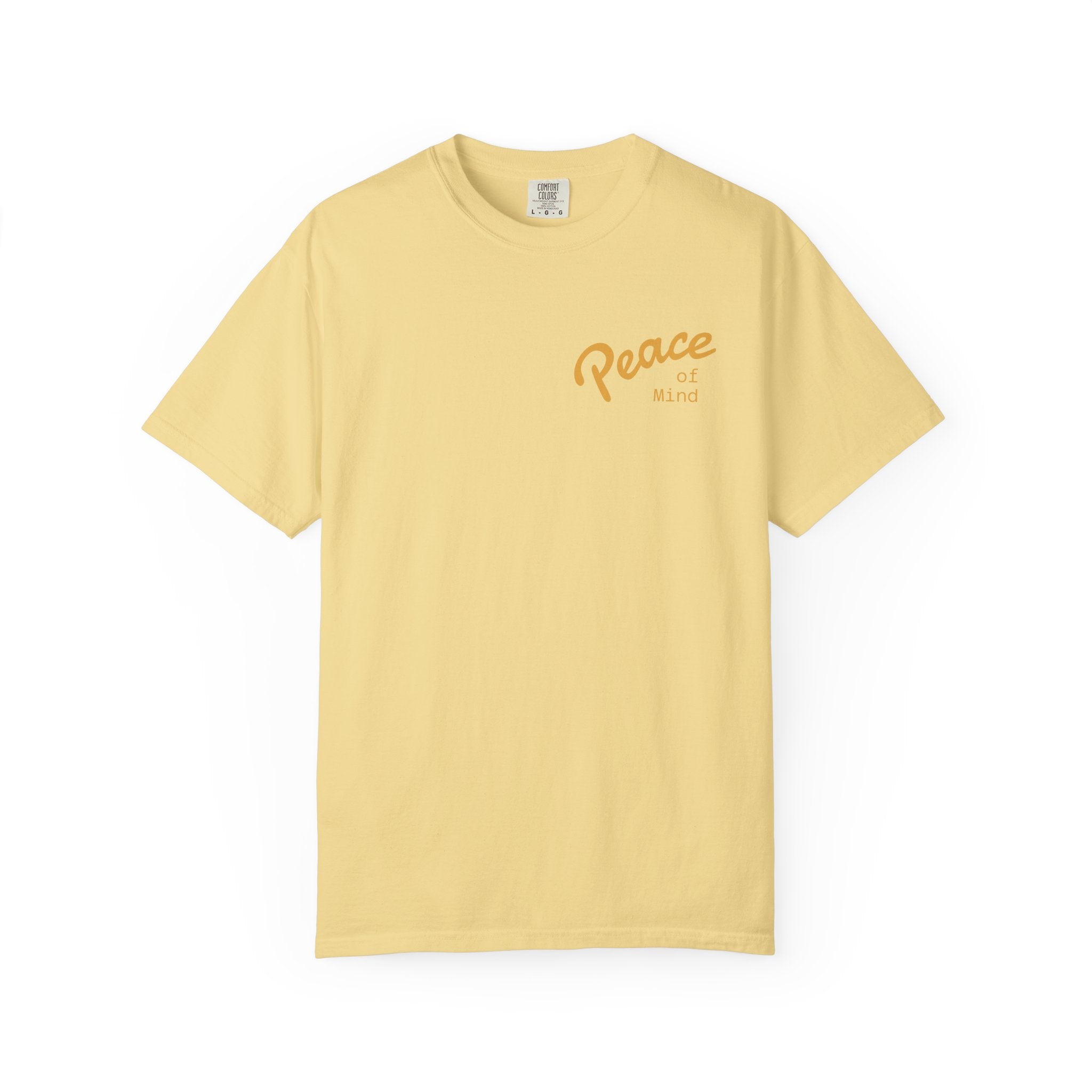 Peace Vibes Tee — "Peace" Chest + Keep Your Mind Happy Back Graphic T-Shirt