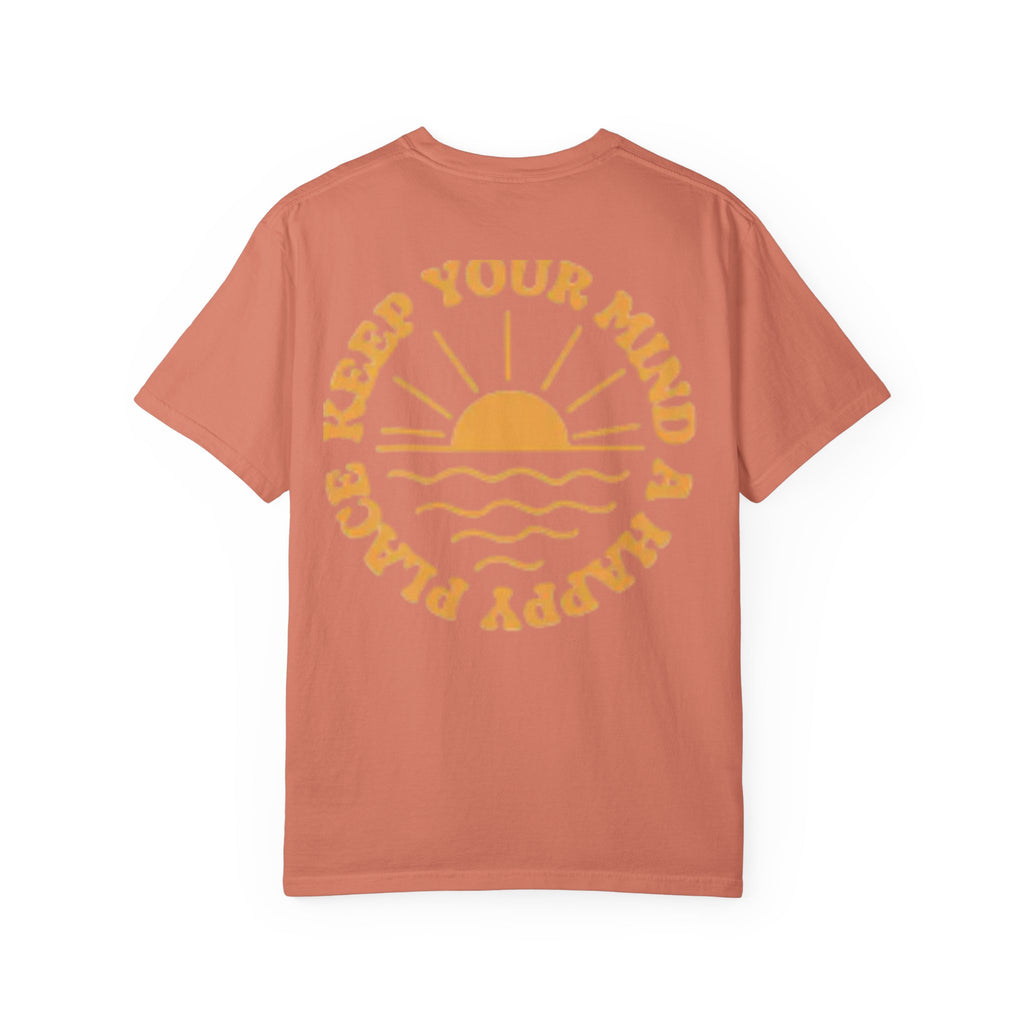 Peace Vibes Tee — "Peace" Chest + Keep Your Mind Happy Back Graphic T-Shirt