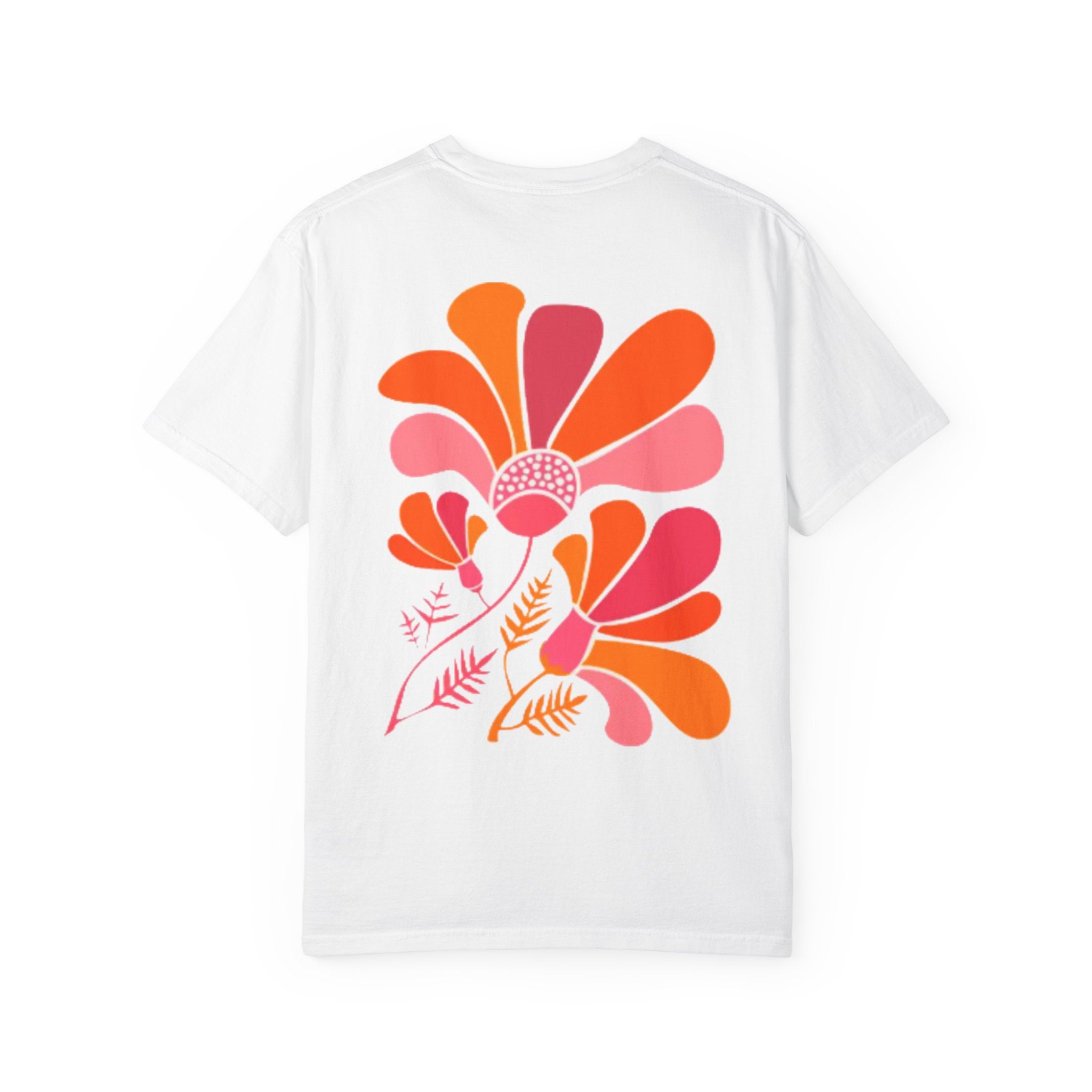 Retro Floral Graphic Tee — "Forgive Yourself" Chest Script