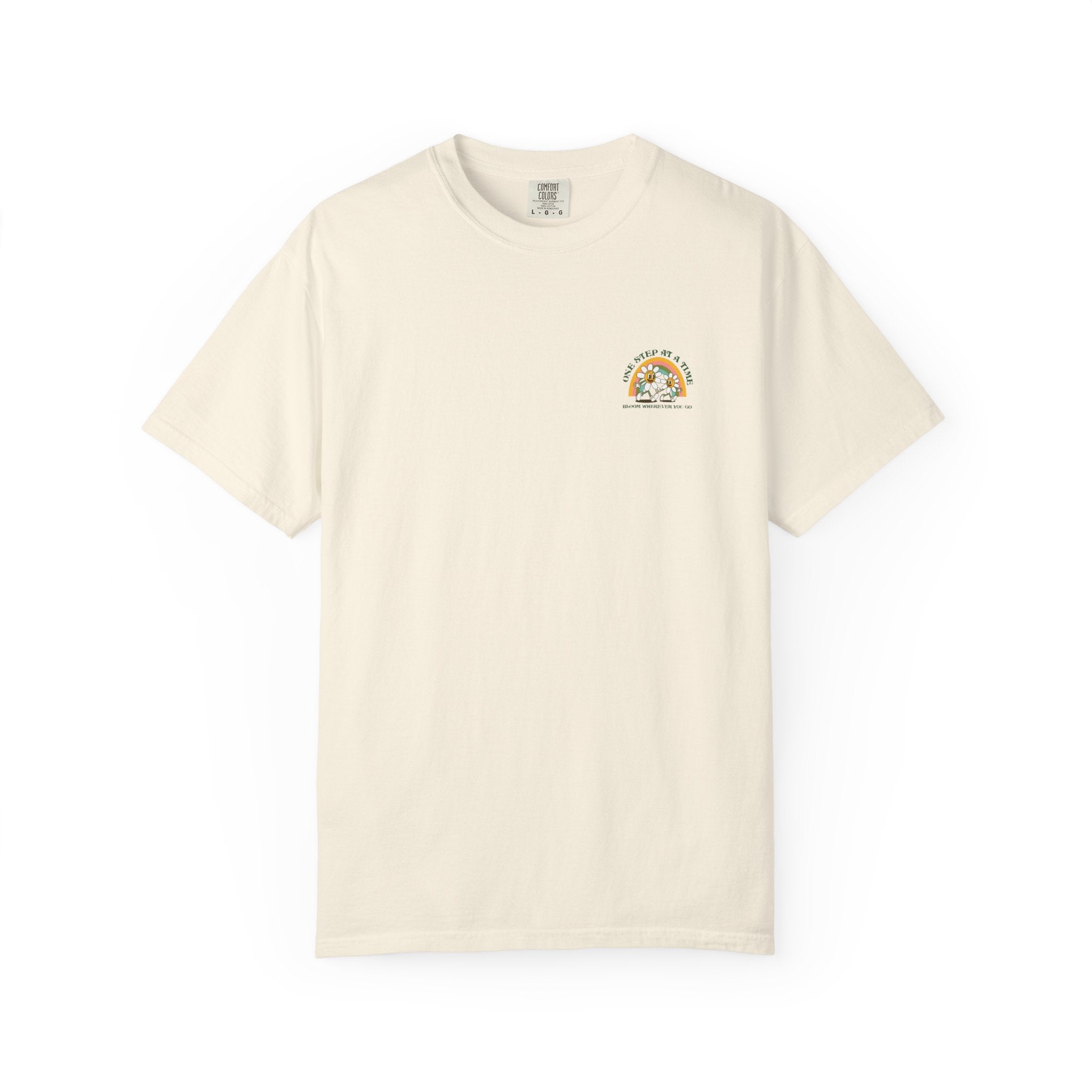 Letting Go Floral Graphic T-Shirt — "May the Petals Teach Me" Cartoon Daisy Tee