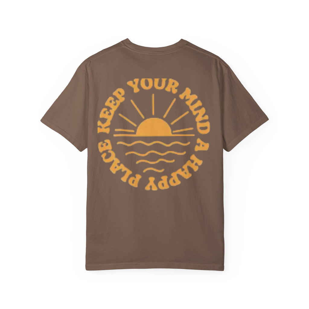 Peace Vibes Tee — "Peace" Chest + Keep Your Mind Happy Back Graphic T-Shirt