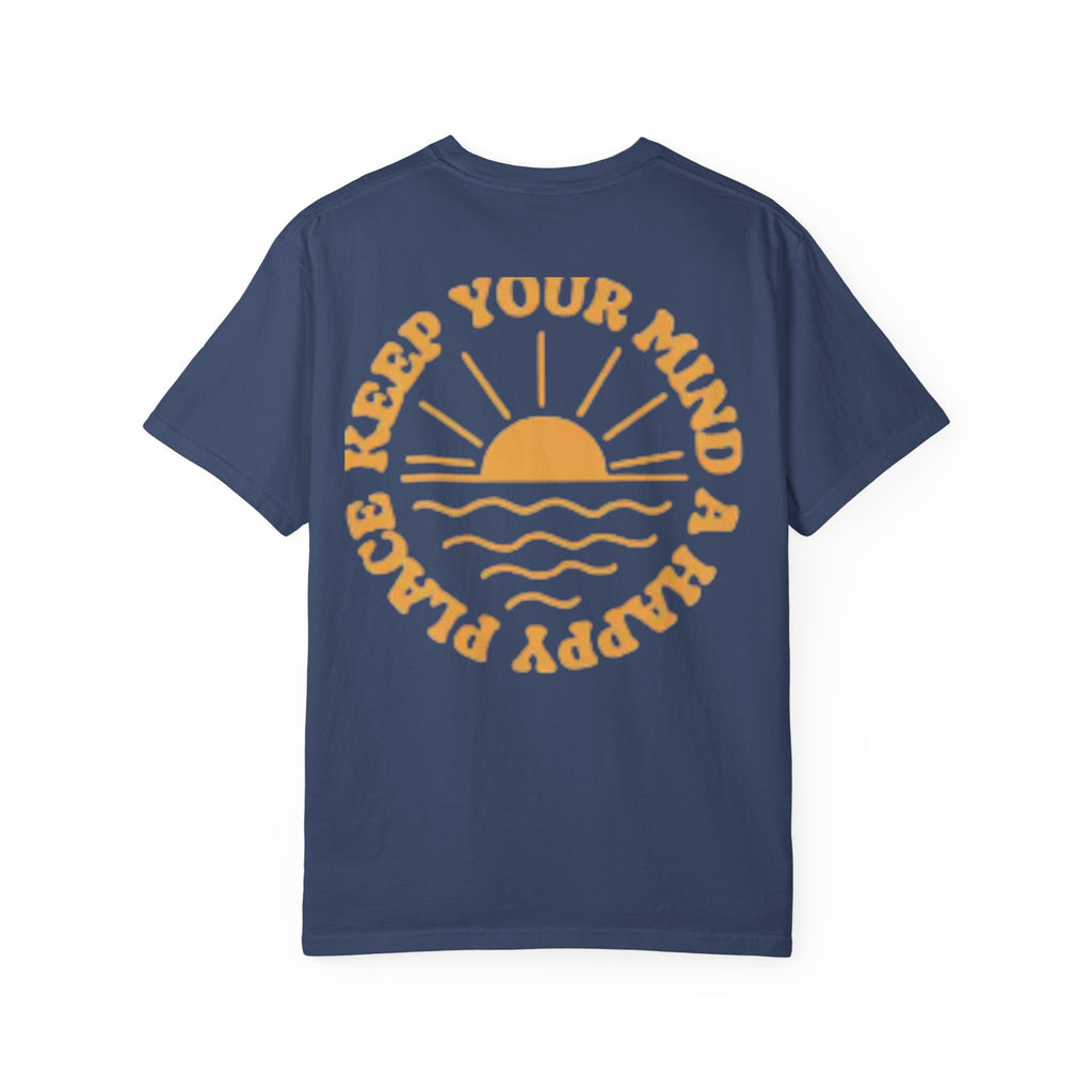 Peace Vibes Tee — "Peace" Chest + Keep Your Mind Happy Back Graphic T-Shirt