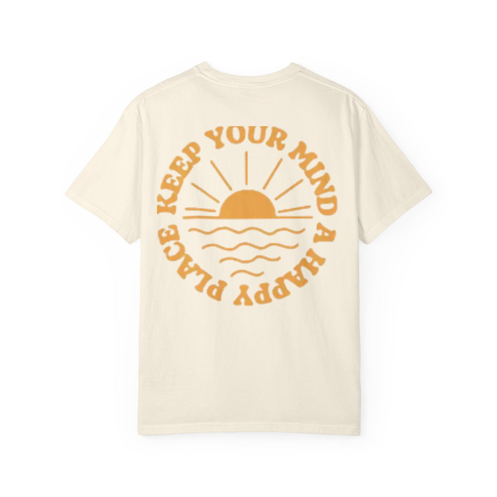 Peace Vibes Tee — "Peace" Chest + Keep Your Mind Happy Back Graphic T-Shirt