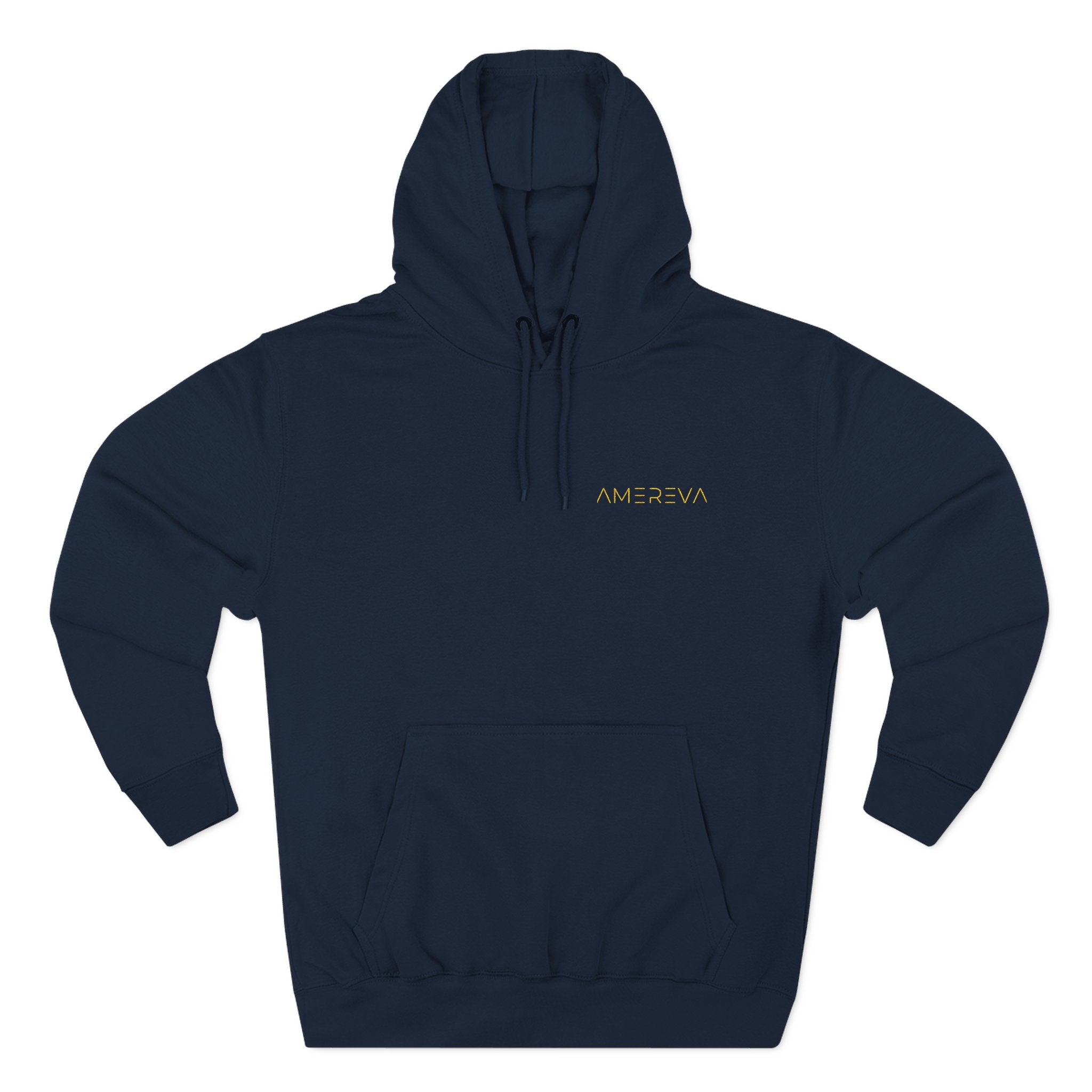 Minimalist 'Amereva' Logo Hoodie - White Fleece Pullover