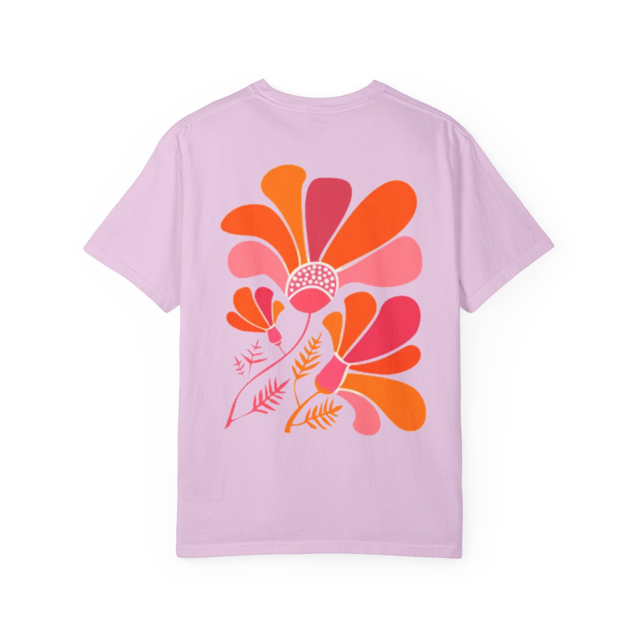 Retro Floral Graphic Tee — "Forgive Yourself" Chest Script