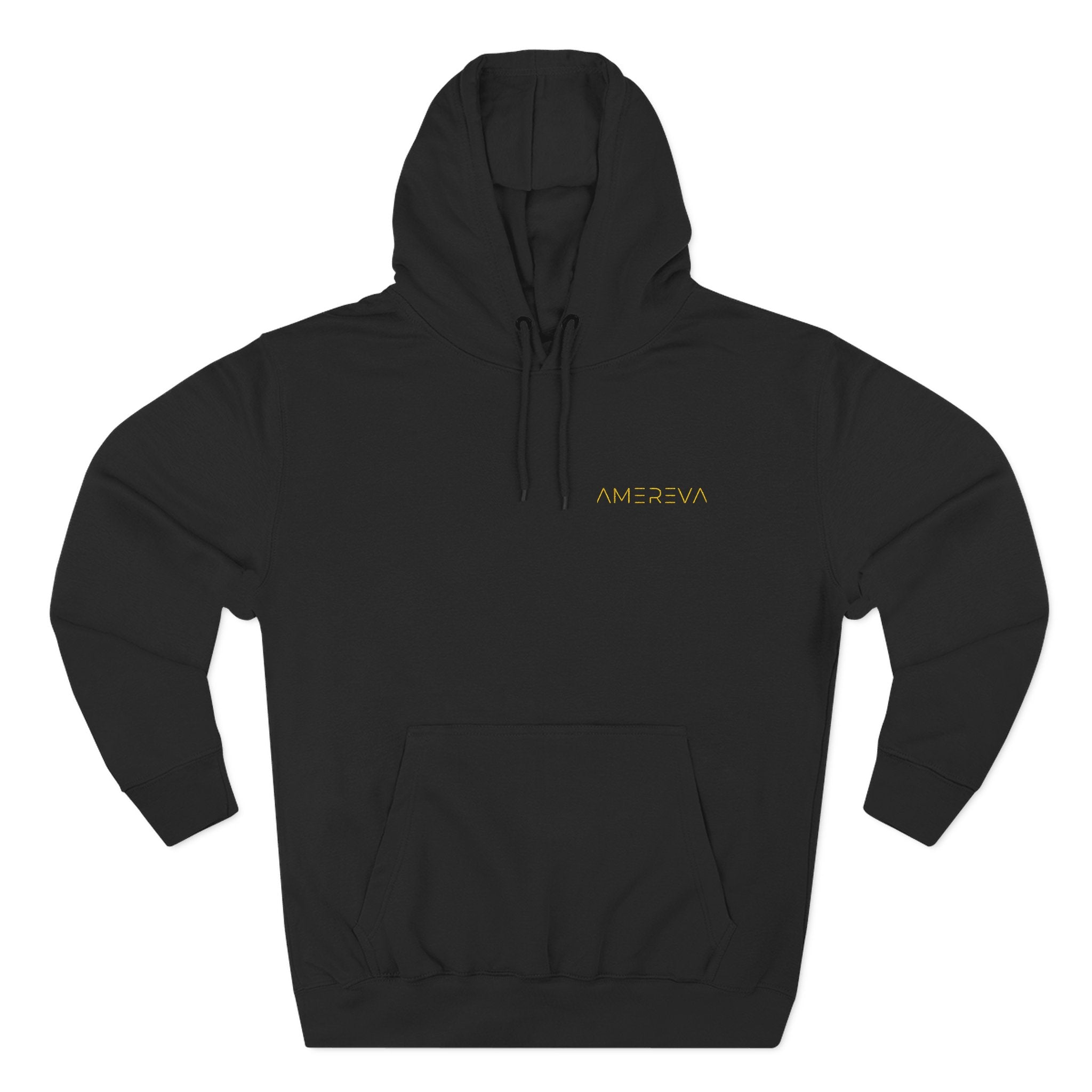 Minimalist 'Amereva' Logo Hoodie - White Fleece Pullover