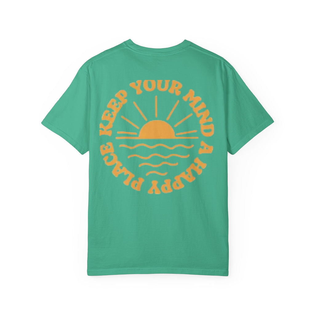 Peace Vibes Tee — "Peace" Chest + Keep Your Mind Happy Back Graphic T-Shirt